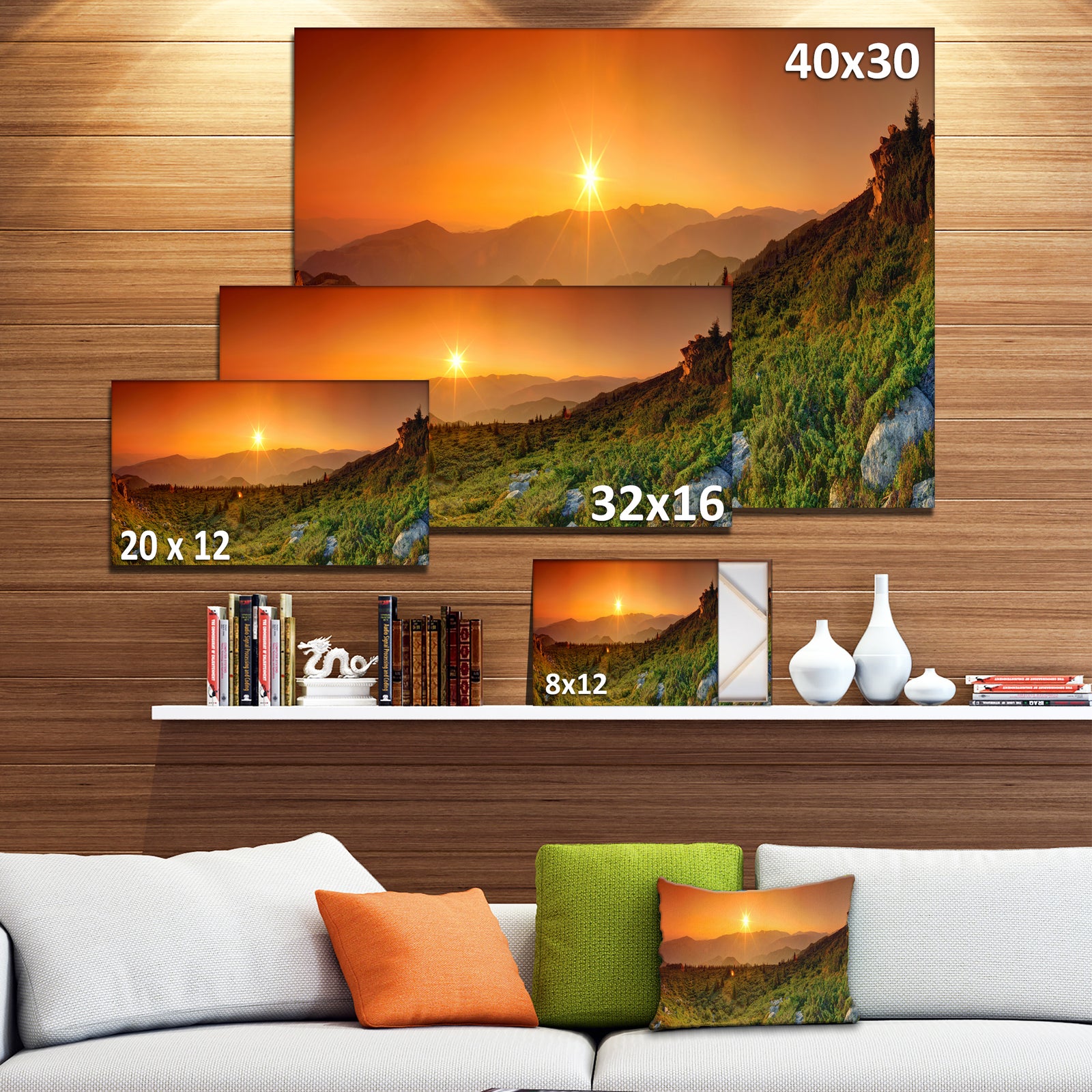 Summer in Mountains Panorama - Abstract Wall Art Canvas