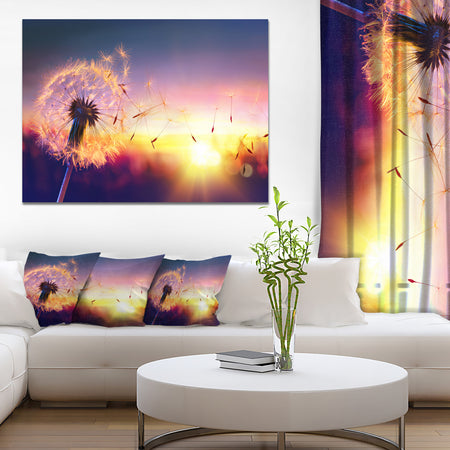Dandelion at Sunset Freedom to Wish - Abstract Wall Art Canvas
