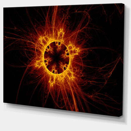 Solar Eclipse Digital Illustration - Abstract Wall Art Canvas