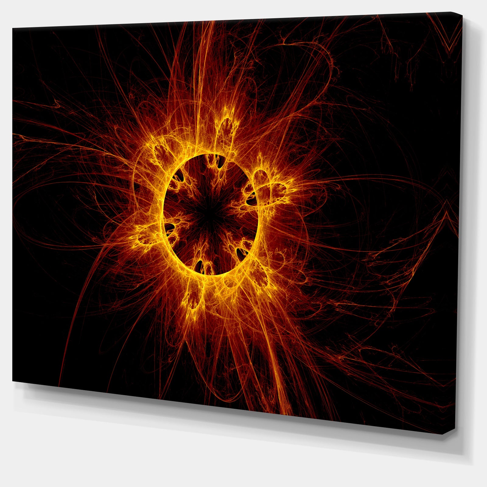 Solar Eclipse Digital Illustration - Abstract Wall Art Canvas