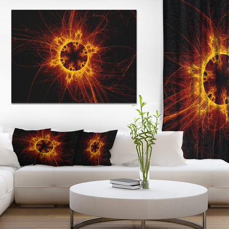 Solar Eclipse Digital Illustration - Abstract Wall Art Canvas
