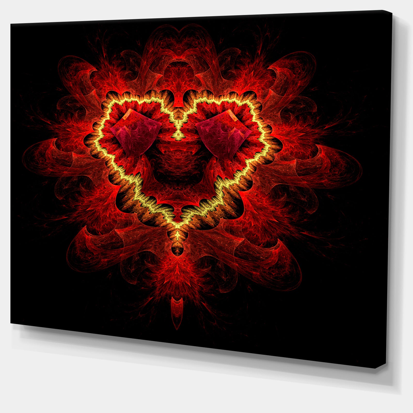 Fractal Red Heart Texture - Abstract Wall Art Canvas