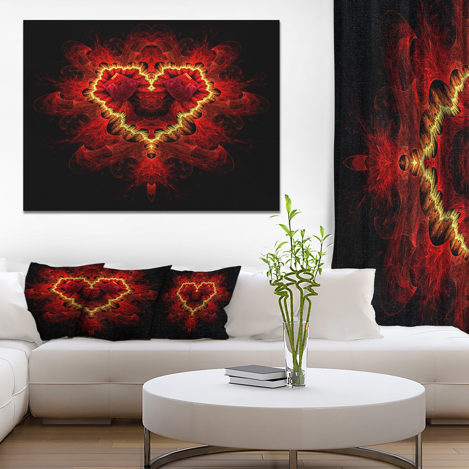 Fractal Red Heart Texture - Abstract Wall Art Canvas