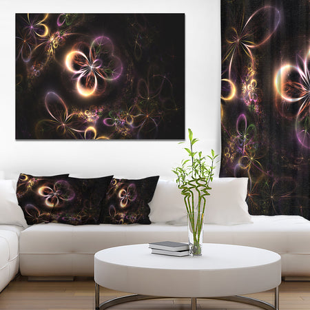 Glowing Small Fractal Flowers - Abstract Wall Art Canvas