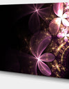 Purple Shiny Fractal Flowers - Abstract Wall Art Canvas