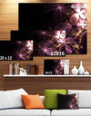 Purple Shiny Fractal Flowers - Abstract Wall Art Canvas