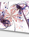 Blue Pink Fractal Flower Pattern - Abstract Wall Art Canvas