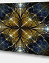 Digital Gold Fractal Flower Pattern - Abstract Wall Art Canvas