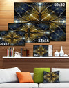 Digital Gold Fractal Flower Pattern - Abstract Wall Art Canvas