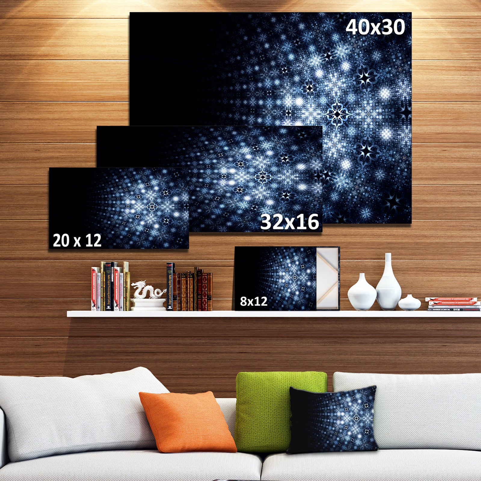 Digital Fractal Flower Perspective - Abstract Wall Art Canvas