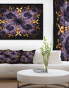 Yellow and Violet Fractal Flower - Abstract Wall Art Canvas