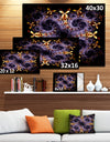 Yellow and Violet Fractal Flower - Abstract Wall Art Canvas