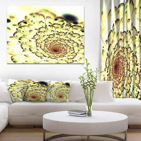 Green Light Fractal Flower Pattern - Abstract Wall Art Canvas