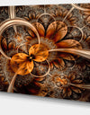 Dark Orange Fractal Flower - Abstract Canvas Art Print