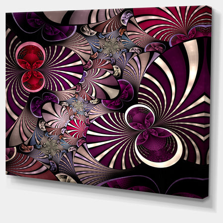 Dark Violet Fractal Flower - Abstract Wall Art Canvas