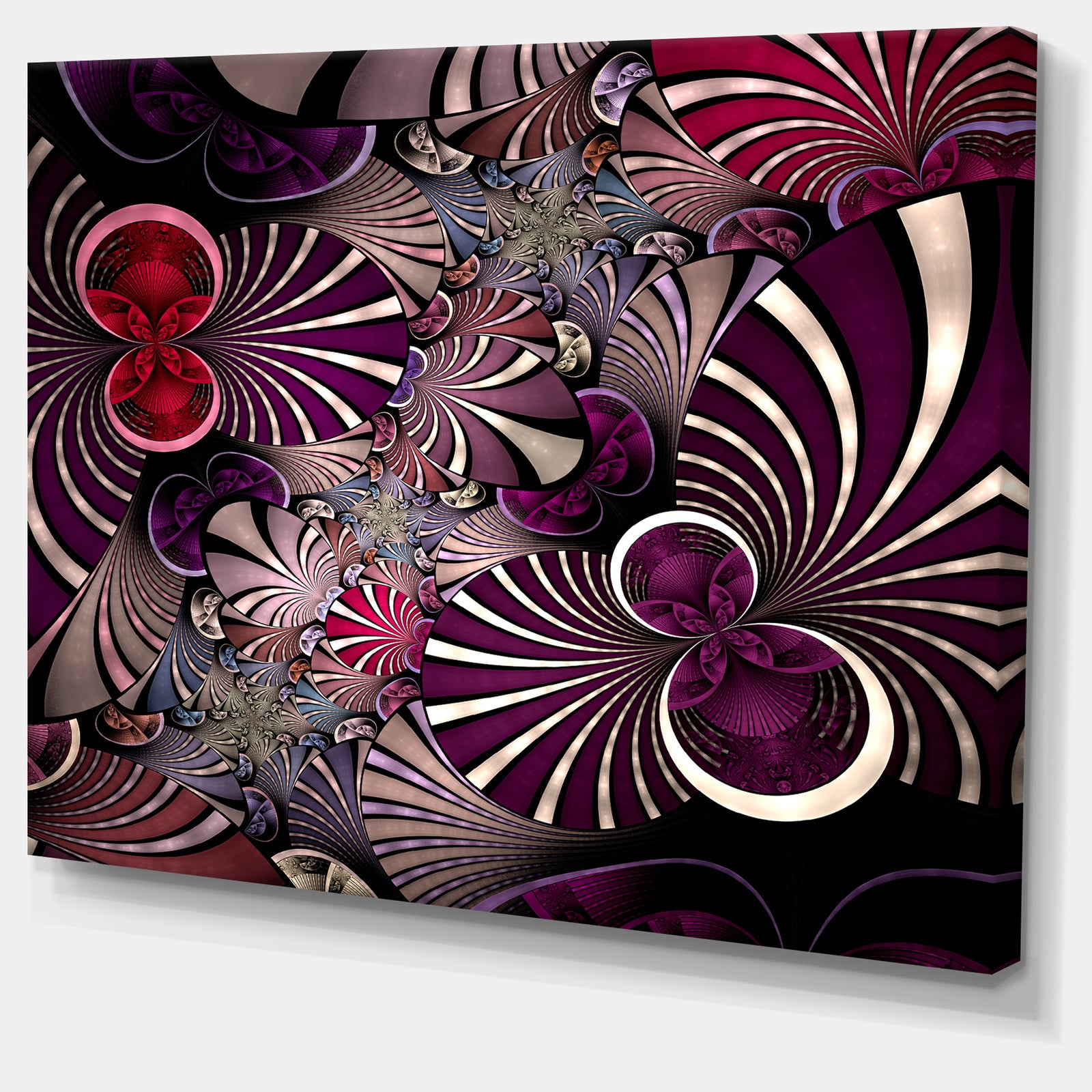 Dark Violet Fractal Flower - Abstract Wall Art Canvas