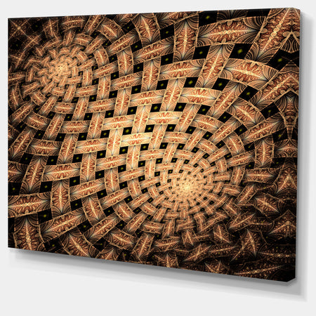 Symmetrical Brown Fractal Flower - Abstract Wall Art Canvas
