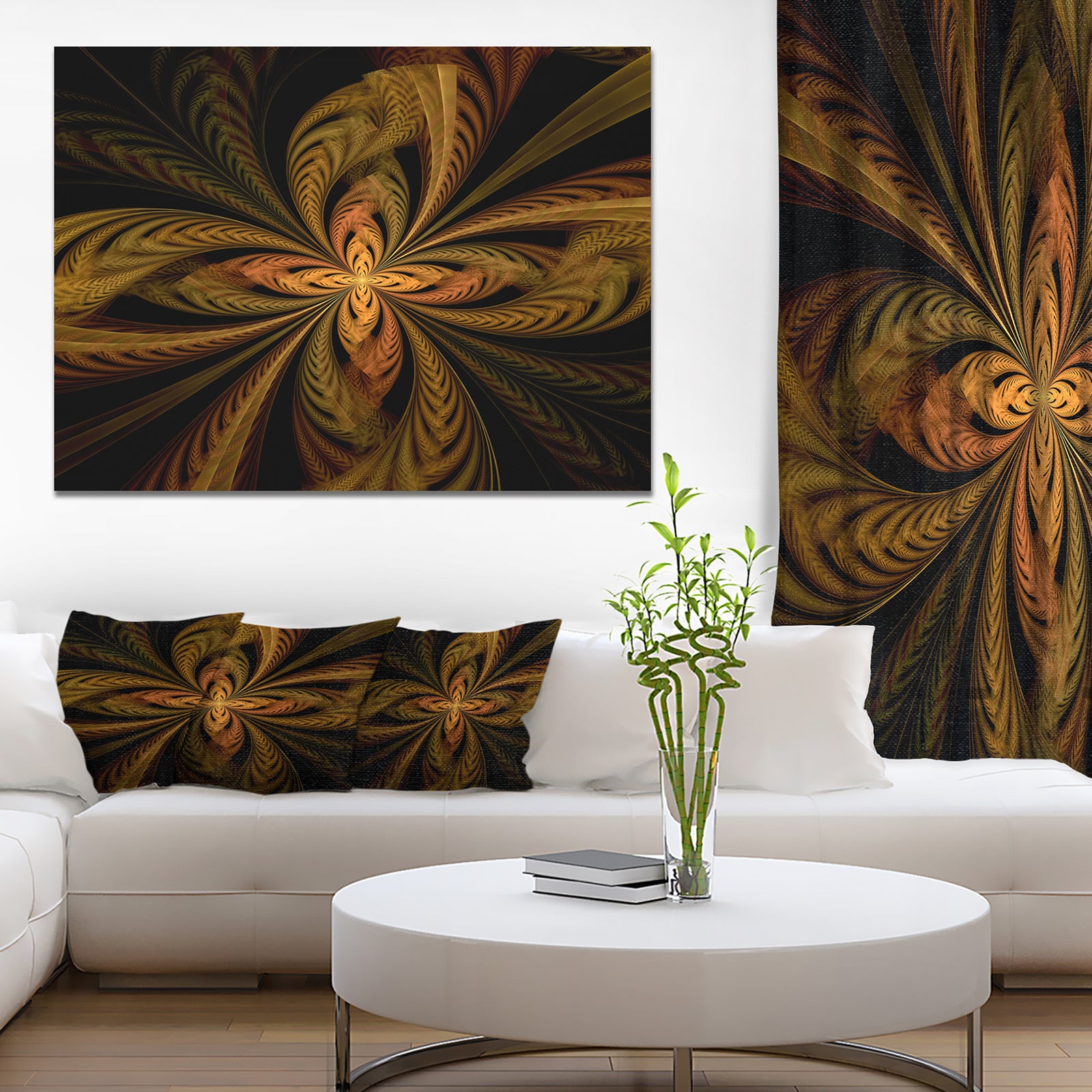 Colorful Fractal Flower Pattern - Abstract Canvas Print Art