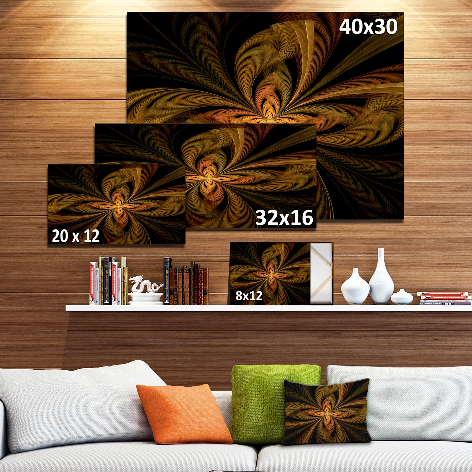 Colorful Fractal Flower Pattern - Abstract Canvas Print Art