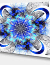 Symmetrical Blue Fractal Flower - Abstract Wall Art Canvas