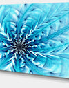 Light Blue Fractal Flower Pattern - Abstract Wall Art Canvas