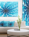 Light Blue Fractal Flower Pattern - Abstract Wall Art Canvas