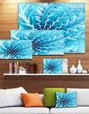 Light Blue Fractal Flower Pattern - Abstract Wall Art Canvas