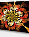 Dark Yellow Orange Fractal Flower'Extra Large Abstract Canvas Art Print