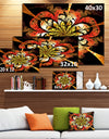 Dark Yellow Orange Fractal Flower'Extra Large Abstract Canvas Art Print