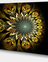 Dark Yellow Digital Flower'Extra Large Abstract Canvas Art Print