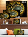 Dark Yellow Digital Flower'Extra Large Abstract Canvas Art Print