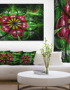 Dark Yellow and Green Flower'Extra Large Abstract Canvas Art Print