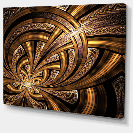 Dark Orange Fractal Flower'Extra Large Abstract Canvas Art Print