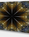 Symmetrical Gold Fractal Flower - Abstract Wall Art on Canvas