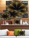 Symmetrical Gold Fractal Flower - Abstract Wall Art on Canvas