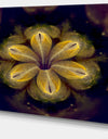 Black Yellow Fractal Flower Pattern - Abstract Artwork on Canvas