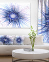 Blue Light Fractal Flower Texture - Abstract Wall Art on Canvas