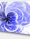 Blue Light Fractal Flower Pattern - Abstract Wall Art on Canvas