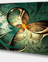 Dark Yellow Green Fractal Flower - Abstract Wall Art on Canvas