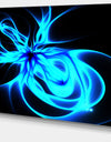 Glowing Blue Symmetrical Flower - Abstract Wall Art on Canvas