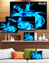 Glowing Blue Symmetrical Flower - Abstract Wall Art on Canvas