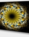 Dark Yellow Fractal Flower - Abstract Wall Art on Canvas