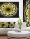 Dark Yellow Fractal Flower - Abstract Wall Art on Canvas