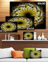 Dark Yellow Fractal Flower - Abstract Wall Art on Canvas