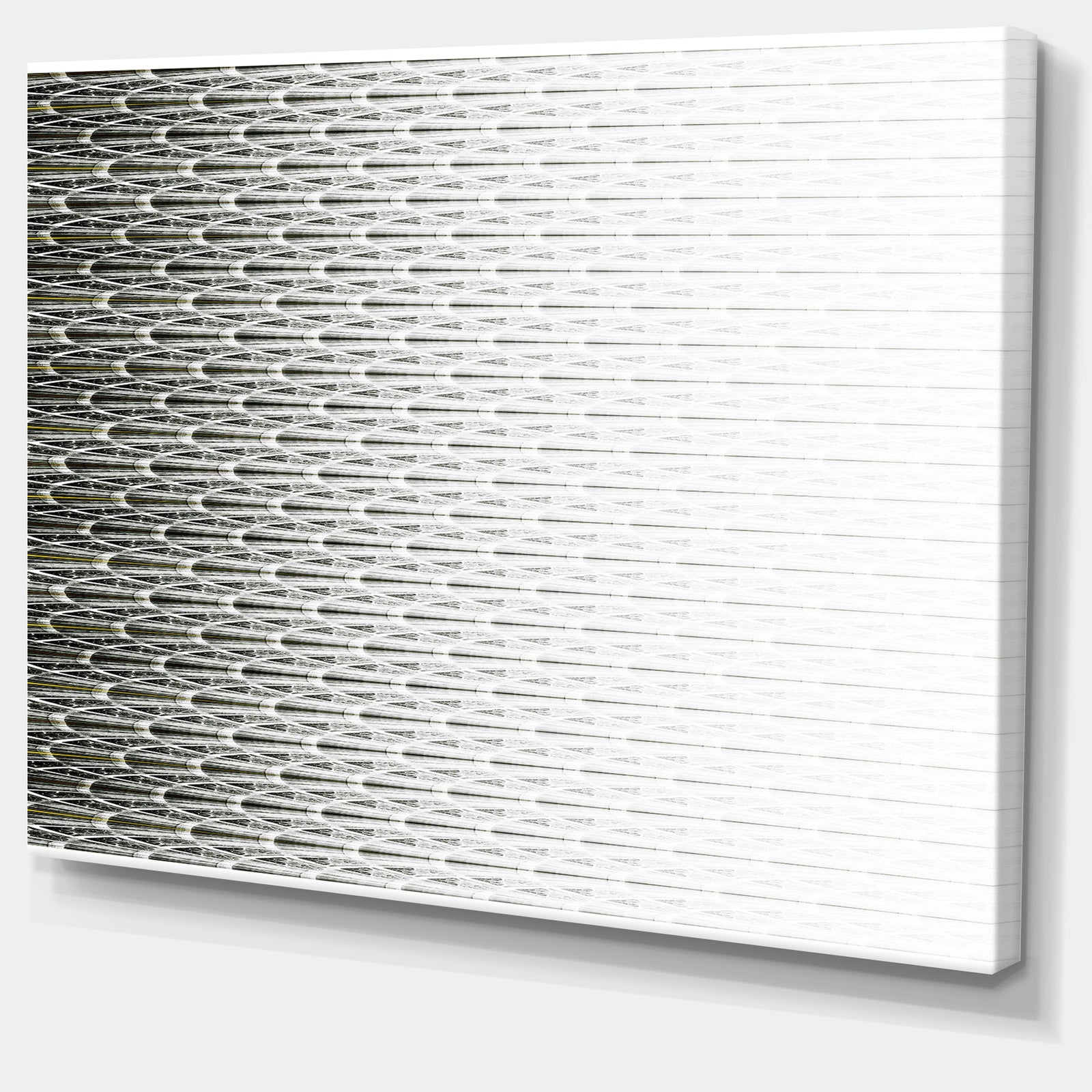 White Symmetrical Fractal Flower - Abstract Wall Art on Canvas