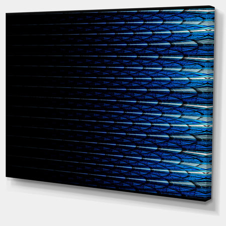 Blue Symmetrical Fractal Flower - Abstract Wall Art on Canvas