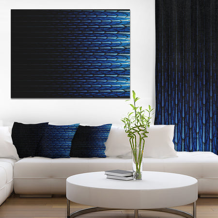 Blue Symmetrical Fractal Flower - Abstract Wall Art on Canvas