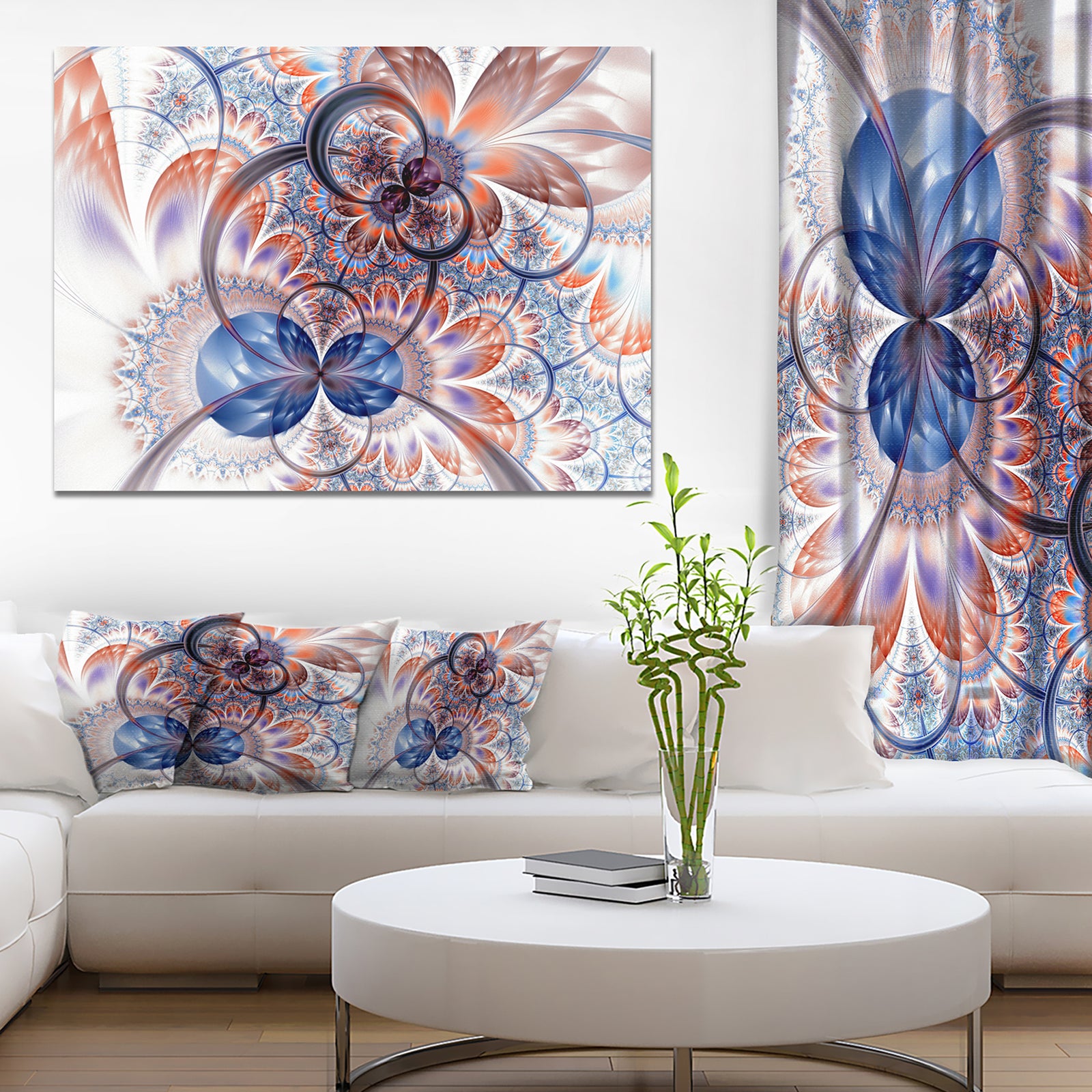 Gold Symmetrical Fractal Flower - Abstract Wall Art on Canvas