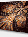 Brown Symmetrical Fractal Flower - Abstract Wall Art on Canvas