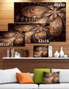 Brown Symmetrical Fractal Flower - Abstract Wall Art on Canvas